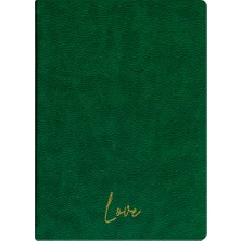 Kum Yayınevi Love Defter - Dokulu Thermo Sert Kapak - Çizgili 192 Sayfa – 15X21,3CM - Yeşil