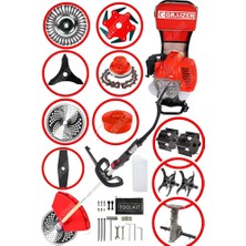 Graizer 11 In 1 Setli Sirt Tipi Benzinli Motorlu Ot Çalı Tırpanı Çim Biçme Makinesi Tırpan 11 Parça