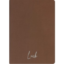 Kum Yayınevi Luck Defter - Keten Sert Kapak - Kareli 192 Sayfa – 15X21,3CM - Kahve