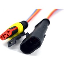 Gözpar Oto 1 Takım 3 Pin Kablolu Süper Seal Elektrik Soketi Su Geçirmez Konnektör