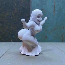 Multiogz Dans Eden Sevimli Hayalet Biblo | 3D Baskı Dekoratif Masa & Raf Süsü | Eğlenceli Tasarım Figür
