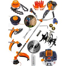 Graizer Alman 20 Hp Yan Tipi Benzinli Motorlu Ot Çalı Tırpanı Çim Biçme Makinesi Tirpan Çapa Aparati