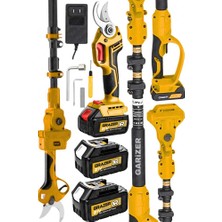 Graizer 21 V 3.0 Ah Akülü Bağ Dal Ağaç Budama Şarjlı Makası Makas Makinesi Teleskop Uzatma