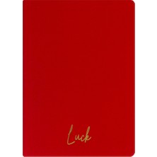 Kum Yayınevi Luck Defter - Keten Sert Kapak - Kareli 192 Sayfa – 15X21,3CM - Kırmızı