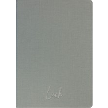 Kum Yayınevi Luck Defter - Keten Sert Kapak - Çizgili 192 Sayfa – 15X21,3CM - Gri