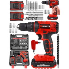 Graizer Alman G-R-Z 58 V 5 Ah Darbeli Bakır Sargili Çelik Şanzuman Şarjlı Çift Akülü Vidalama Matkap