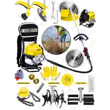 Graizer Sırt Tipi Benzinli Motorlu Ot Çalı Tırpanı Çim Biçme Makinesi Tirpan Çift Çapa Aparatli