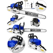 Graizer Alman ST-9200 Benzinli Ağaç Odun Dal Kesme Makinesi Motorlu Testere Zincirli Ağaç Kesme Mavii