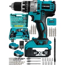 Graizer Alman 58 V 5 Ah Darbeli Bakır Sargili Metal Şanzuman Şarjlı Çift Akülü Vidalama Matkap