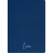 Kum Yayınevi Love Defter - Thermo Sert Kapak - Çizgisiz 192 Sayfa – 15X21,3CM - Lacivert
