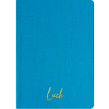 Kum Yayınevi Luck Defter - Keten Sert Kapak - Çizgili 192 Sayfa – 15X21,3CM - Turkuaz