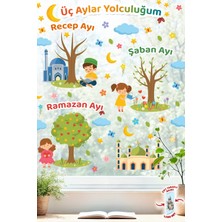 Msticker Üç Aylar Yolculuğum Sticker Seti | Recep – Şaban – Ramazan Ayı | Çift Taraflı Cam Duvar Sticker