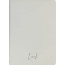 Kum Yayınevi Luck Defter - Dokulu Thermo Sert Kapak - Çizgili 192 Sayfa – 15X21,3CM - Beyaz