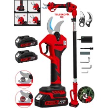 Graizer 52-K Brushless Motor Teleskop Akülü Bağ Dal Ağaç Kesme Biçme Budama Şarjlı Makası Makas