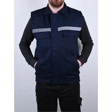 Vatan Tekstil Erkek Reflektörlü Kalın Gabardin Kumaş Kışlık Iş ve Çalışma Yeleği