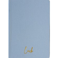 Kum Yayınevi Luck Defter - Keten Sert Kapak - Kareli 192 Sayfa – 15X21,3CM - Buz Mavi