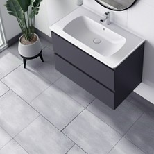 Gtm Banyo Alba Soft  Çekmeceli Lavabo Dolabı Antrasit 100 cm