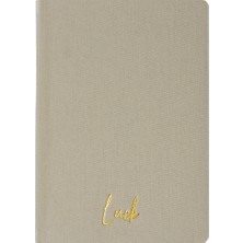 Kum Yayınevi Luck Defter - Keten Sert Kapak - Kareli 192 Sayfa – 15X21,3CM - Ekru