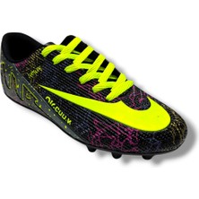 Walked 037-26 Erkek Halı Saha Çivili Krampon Siyah Sarı