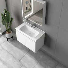 Gtm Banyo Alpu Ayna Dolaplı Banyo Dolabı Seti Beyaz 80 cm