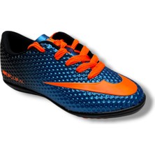 Walked 401-26 Çocuk Halı Saha Ayakkabı Mavi Turuncu 28-35