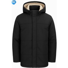 Freemen Erkek Içi Kürklü Çıkma Kapüşon Su ve Rüzgar Geçirmez Kapüşonlu Kışlık Mont & Kaban & Parka