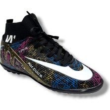 Walked 041-26 Çoraplı Erkek Çocuk Halı Saha Ayakkabı Siyah Beyaz 31-35