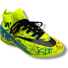 Walked 041-26 Çoraplı Erkek Çocuk Halı Saha Ayakkabı Sarı Siyah 31-35