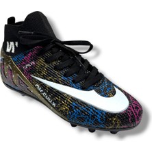 Walked 041-26 Çoraplı Erkek Çocuk Çivili Halı Saha Krampon Siyah Beyaz 36-39