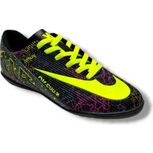 Walked 037-26 Erkek Halı Saha Ayakkabı Siyah Sarı