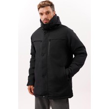 Freemen Erkek Polarlı Kürklü Su ve Rüzgar Geçirmez Kapüşonlu Kışlık Mont & Kaban & Parka - Elyaflamalı