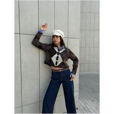 Minaaise Kadın Kahve Düğmeli Şardonlu Hırka 5570