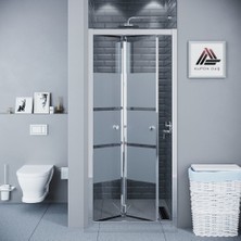 Kupon Duş ve Banyo Sistemleri Vesta D500 Katlanır Duşakabin Parlak Profil Kumlu Cam H: 190 cm