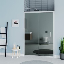 Kupon Duş ve Banyo Sistemleri Vesta D200 İki Duvar Arası 1 Sabit 1 Sürgü Duşakabin Parlak Profil Reflekte (Aynalı) Cam H: 190 cm