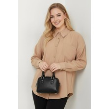 Hiramir Kadın Oversize Yeni Sezon Pera Keten Gömlek