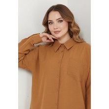 Hiramir Kadın Oversize Yeni Sezon Pera Keten Gömlek