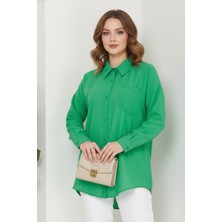 Hiramir Kadın Oversize Yeni Sezon Pera Keten Gömlek