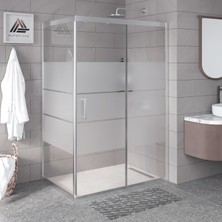 Kupon Duş ve Banyo Sistemleri Vesta D201 Dikdörtgen Duşakabin Parlak Profil Kumlu Cam H: 190 cm