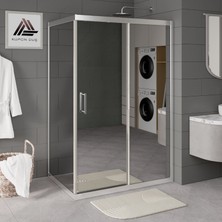 Kupon Duş ve Banyo Sistemleri Vesta D201 Dikdörtgen Duşakabin Parlak Profil Reflekte Aynalı Cam H: 190 cm