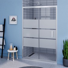 Kupon Duş ve Banyo Sistemleri Vesta D200  Iki Duvar Arası  1 Sabit 1 Sürgü Duşakabin Parlak Profil Kumlu Cam H: 190 cm