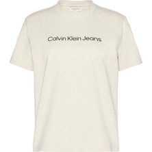 Calvin Klein Kadın Gri Calvin Klein A- Inst. Logo Classıc Tee Ss Gri Kadın T-Shirt