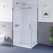 Kupon Duş ve Banyo Sistemleri Sirius D201 Dikdörgen Parlak Aksam Şeffaf Cam Askılı Sistem Duşakabin H: 200cm