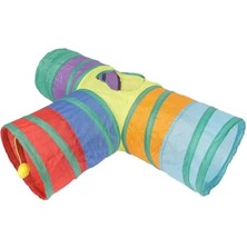 Katlanabilir Gökkuşağı Kedi Tünelleri (T Model)