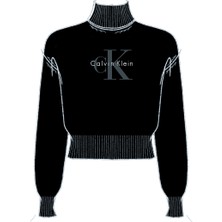 Calvin Klein Kadın Siyah Calvin Klein Chenılle Monologo Sweater Kadın Siyah Kazak
