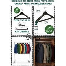 Manken İstanbul 20 Adet 48 cm Kaydırma Yapmaz, Geniş Omuz, Özel Üretim Ceket Askısı,palto Askısı,takım Elbise Askısı