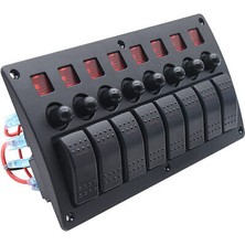 Genel Karavan 8'li Dahili Sigortalı Karavan Kontrol Paneli (Siyah)