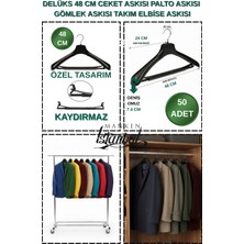 Manken İstanbul 50 Adet 48 cm Kaydırma Yapmaz, Geniş Omuz, Özel Üretim Ceket Askısı,palto Askısı,takım Elbise Askısı