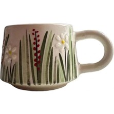 El Yapımı Seramik Mug Kupa, 200 Ml, Özel Kabartmalı, Iznik Sanatının Muhteşem Örneği, Evin