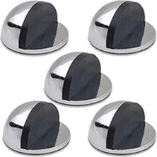 5 Adet Yarımay Kapı Stoperi Tamponu Kendinden Yapışkanlı Kapı Stopu Parlak Krom