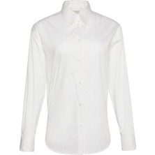 Calvin Klein Kadın Beyaz Calvin Klein Aop Logo Perfect Button-Down Shi Beyaz Kadın Gömlek